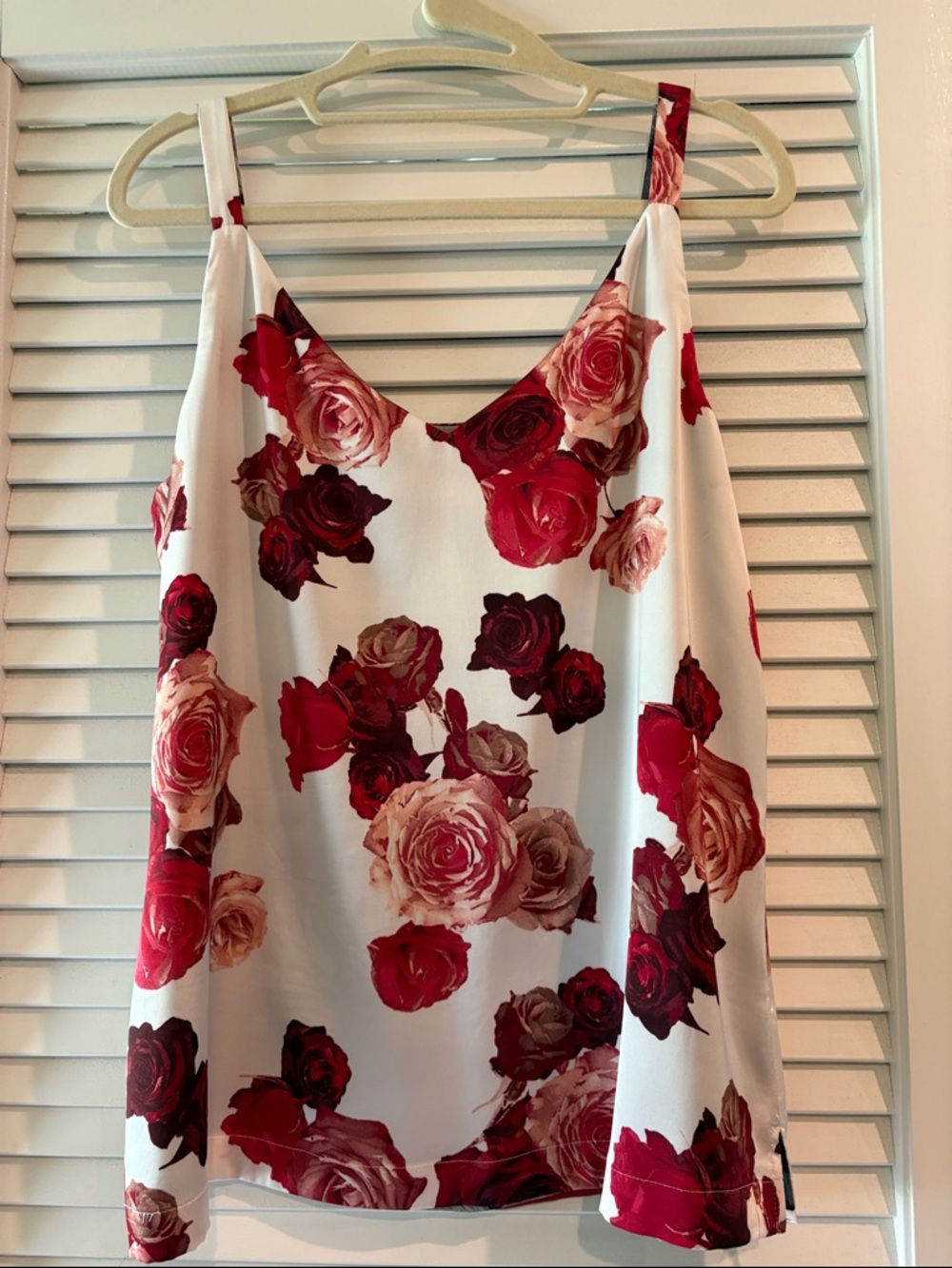 White House Black Market Animal-Print Satin Cami in Gray, Black and Red